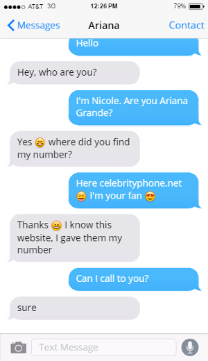 Ariana Grande phone number